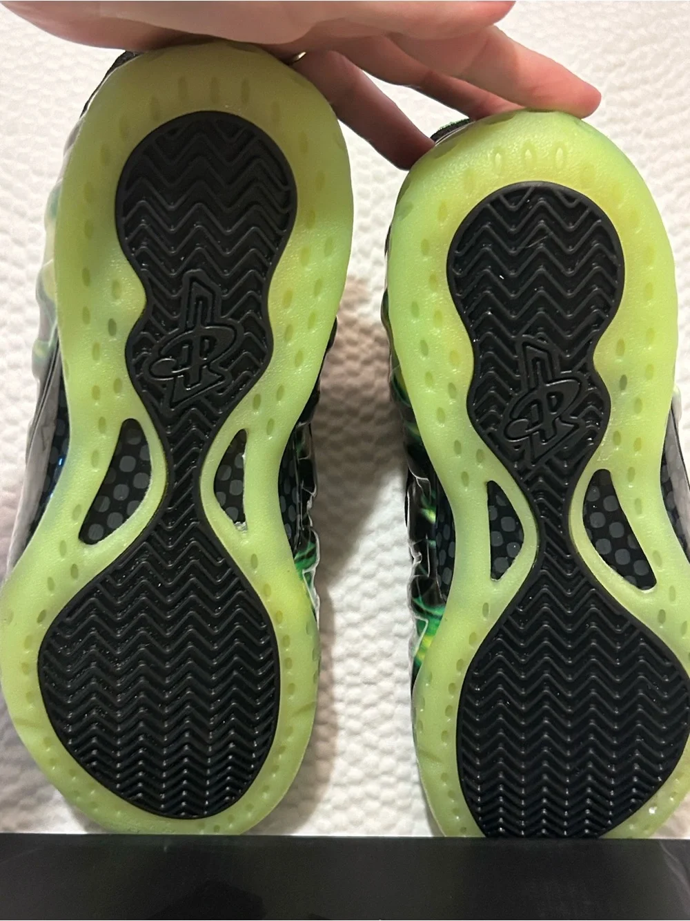 Black Athletic Sneakers with Neon Green Flame Accents